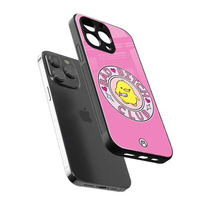 bad bitch club back phone cover | glass case for iphone 16 pro max