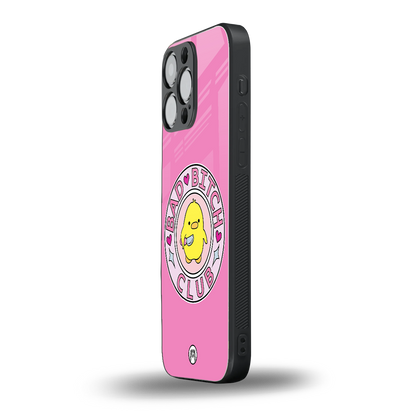 bad bitch club back phone cover | glass case for iphone 16 pro max