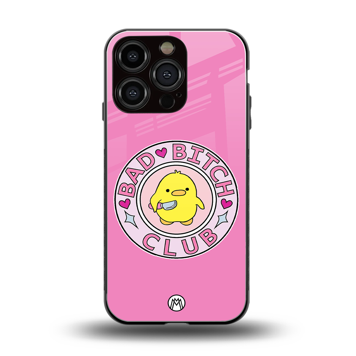 bad bitch club back phone cover | glass case for iphone 16 pro