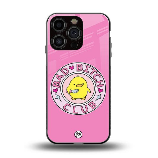 bad bitch club back phone cover | glass case for iphone 16 pro