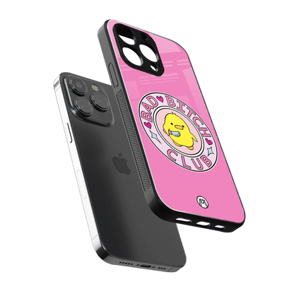 bad bitch club back phone cover | glass case for iphone 16 pro