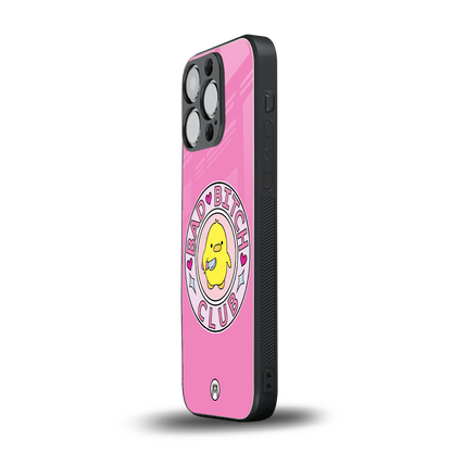 bad bitch club back phone cover | glass case for iphone 16 pro