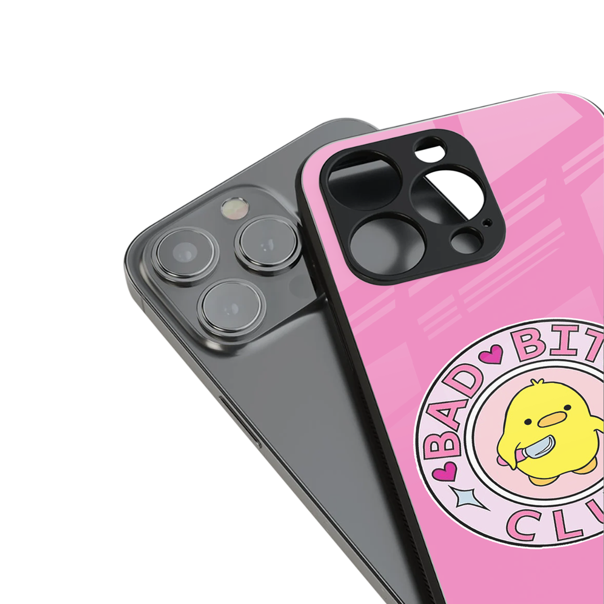bad bitch club back phone cover | glass case for iphone 16 plus