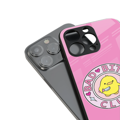 bad bitch club back phone cover | glass case for iphone 16 pro max