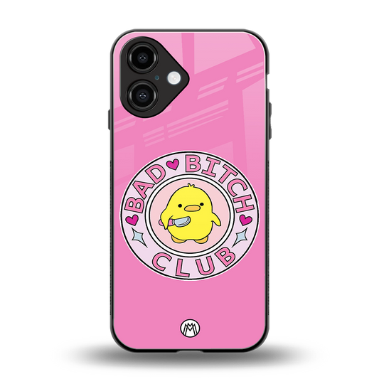 bad bitch club back phone cover | glass case for iphone 16