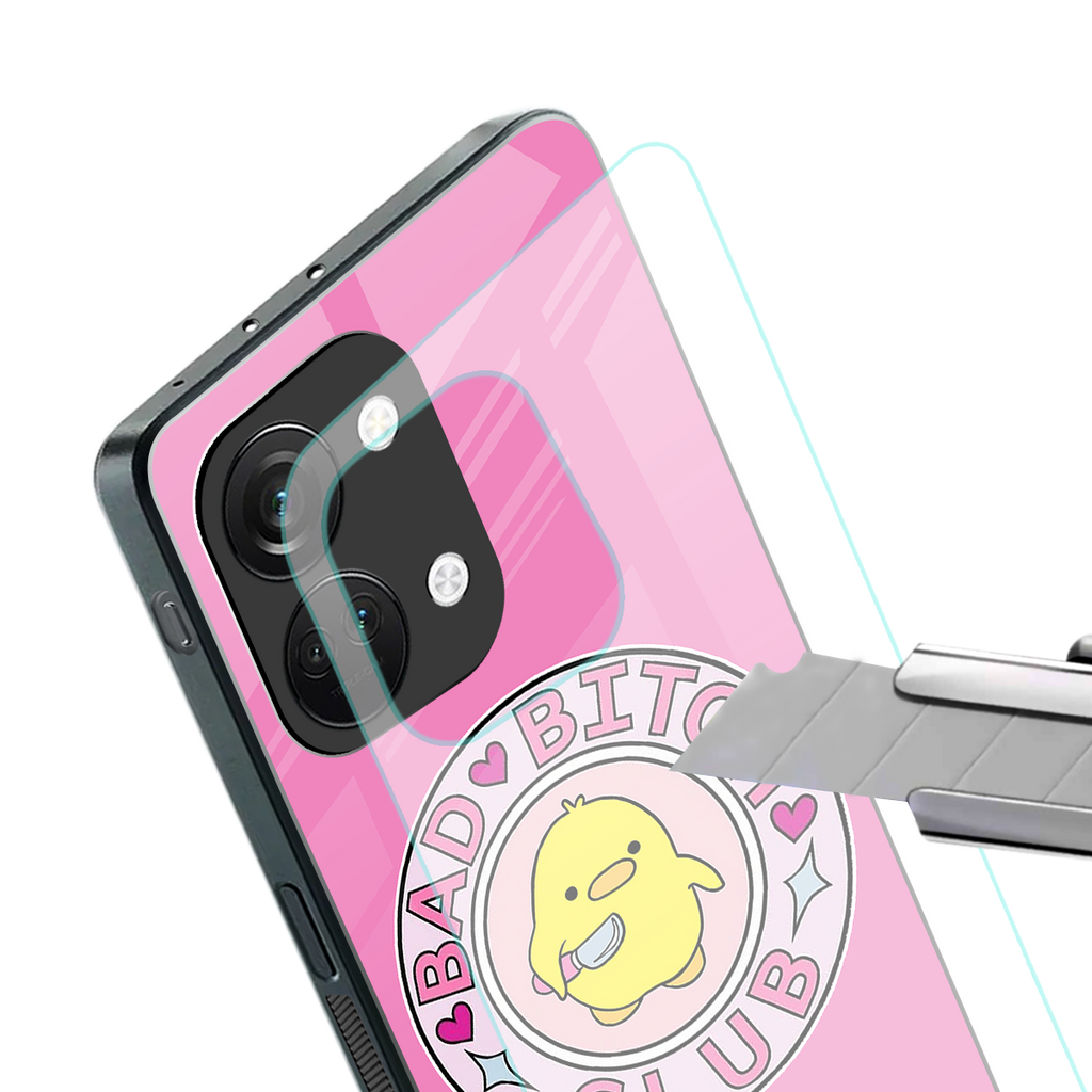 bad bitch club back phone cover | glass case for oneplus nord 3
