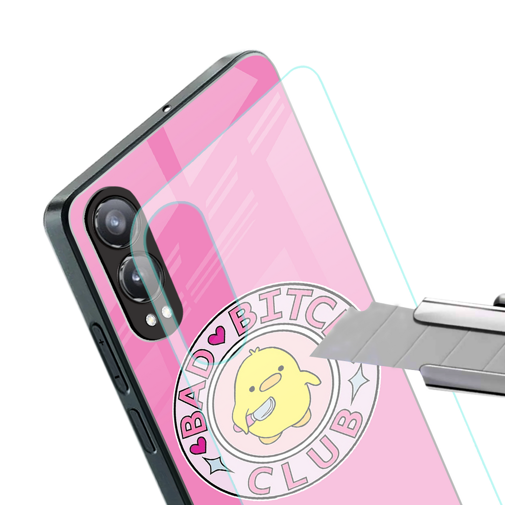 bad bitch club back phone cover | glass case for oneplus nord ce 4 lite
