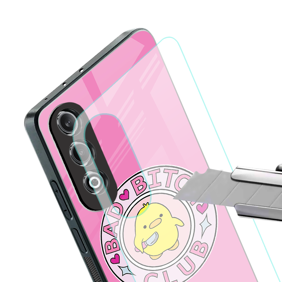 bad bitch club back phone cover | glass case for oneplus nord ce 4