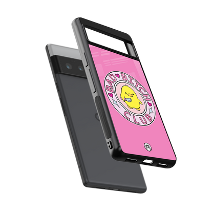 bad bitch club back phone cover | glass case for google pixel 6 pro