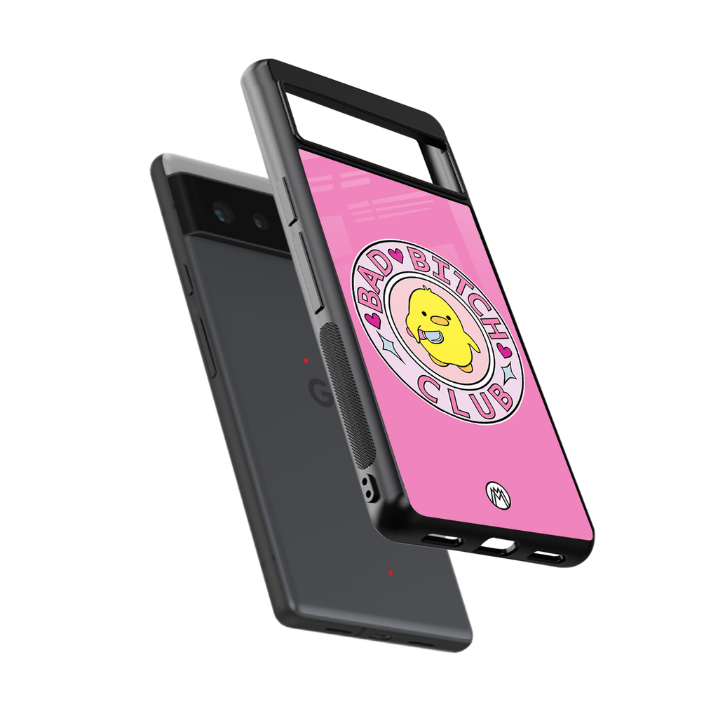 bad bitch club back phone cover | glass case for google pixel 6