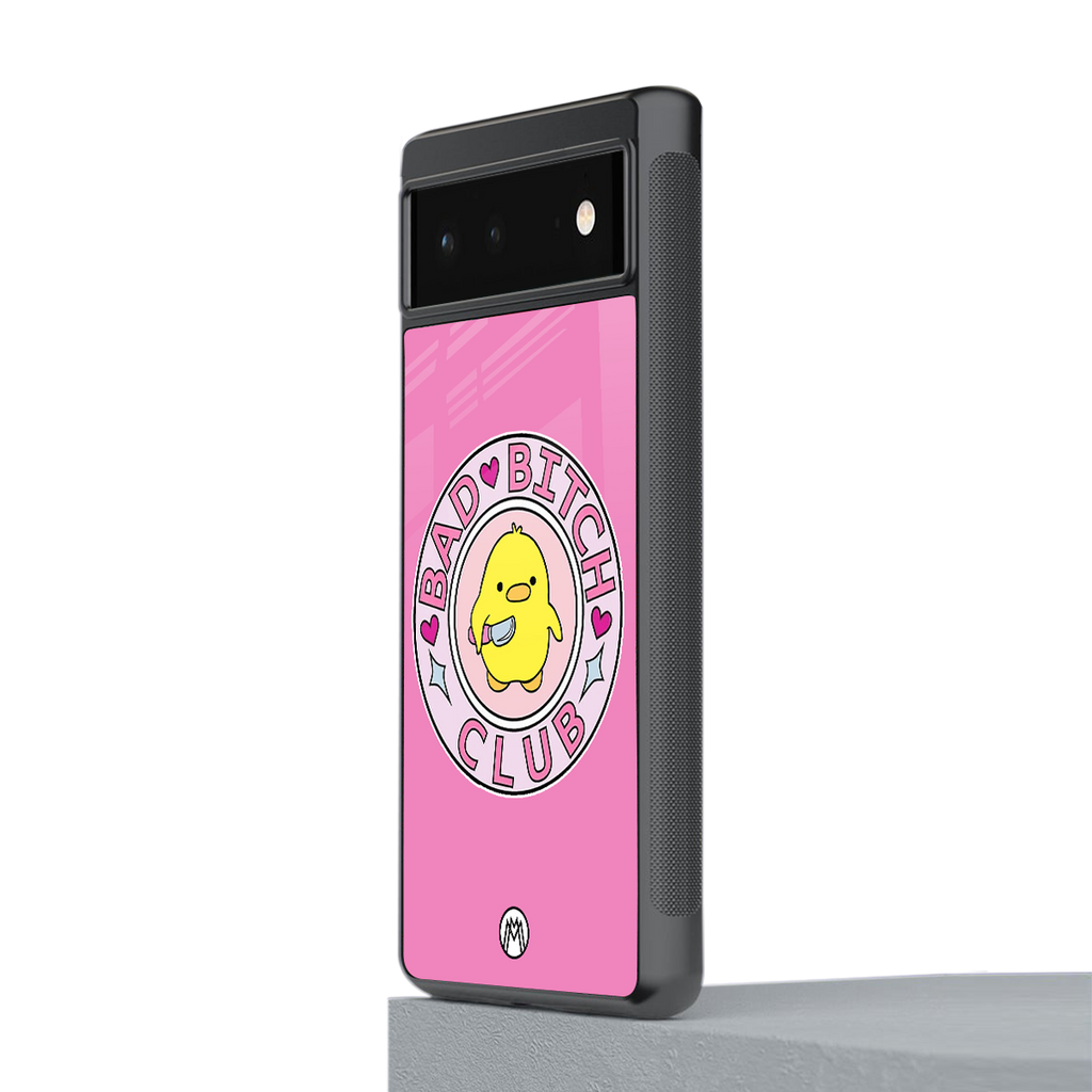 bad bitch club back phone cover | glass case for google pixel 6