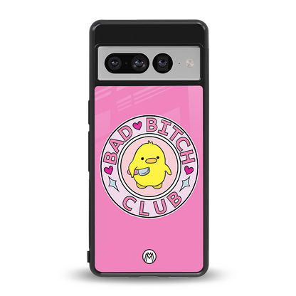 bad bitch club back phone cover | glass case for google pixel 7 pro