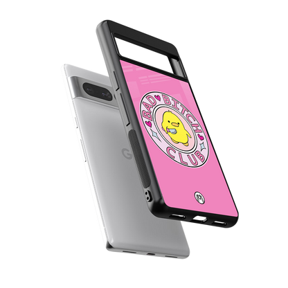 bad bitch club back phone cover | glass case for google pixel 7 pro