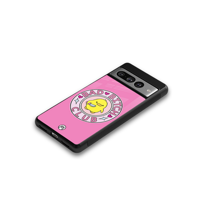 bad bitch club back phone cover | glass case for google pixel 7 pro