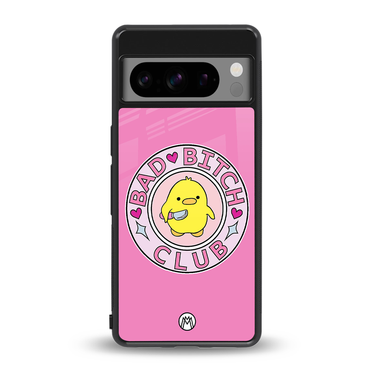 bad bitch club back phone cover | glass case for google pixel 8 pro