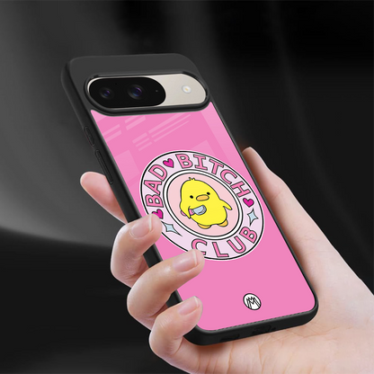bad bitch club back phone cover | glass case for google pixel 9