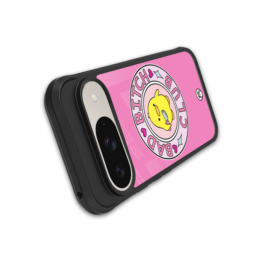 bad bitch club back phone cover | glass case for google pixel 9