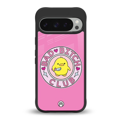 bad bitch club back phone cover | glass case for google pixel 9 pro xl