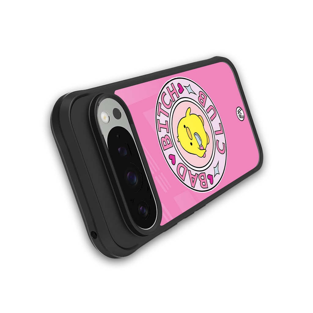 bad bitch club back phone cover | glass case for google pixel 9 pro