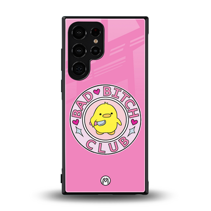 bad bitch club back phone cover | glass case for samsung galaxy s24 ultra