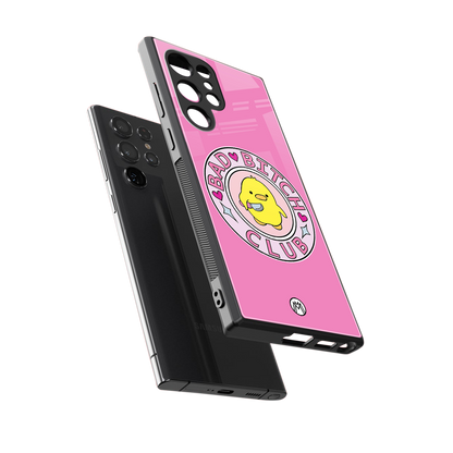 bad bitch club back phone cover | glass case for samsung galaxy s24 ultra