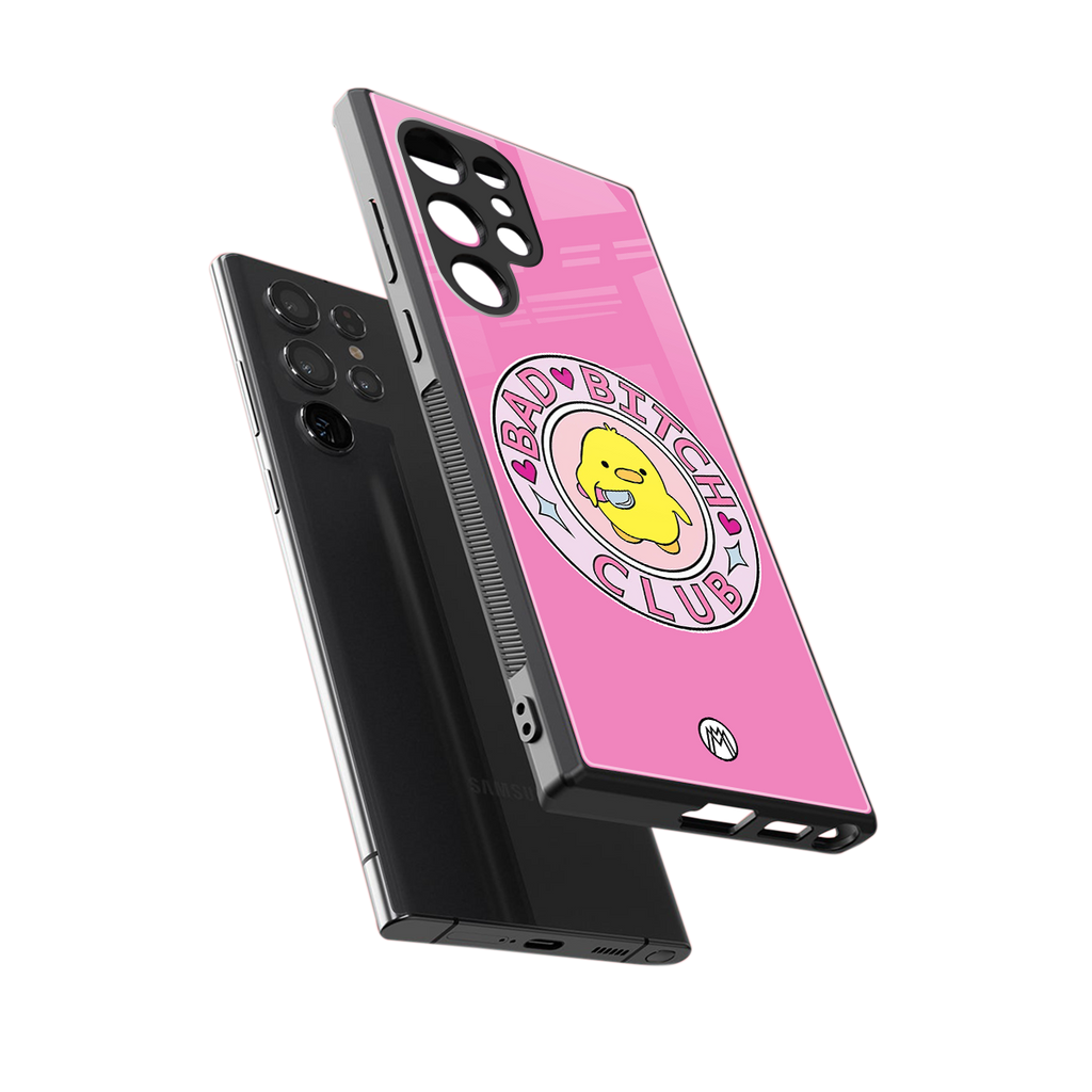 bad bitch club back phone cover | glass case for samsung galaxy s23 ultra