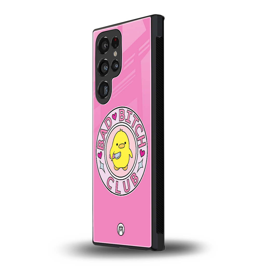 bad bitch club back phone cover | glass case for samsung galaxy s24 ultra
