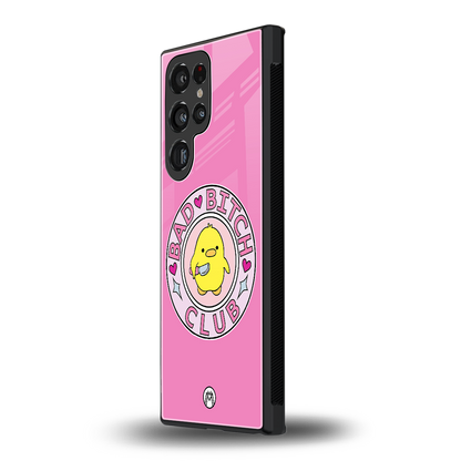 bad bitch club back phone cover | glass case for samsung galaxy s23 ultra