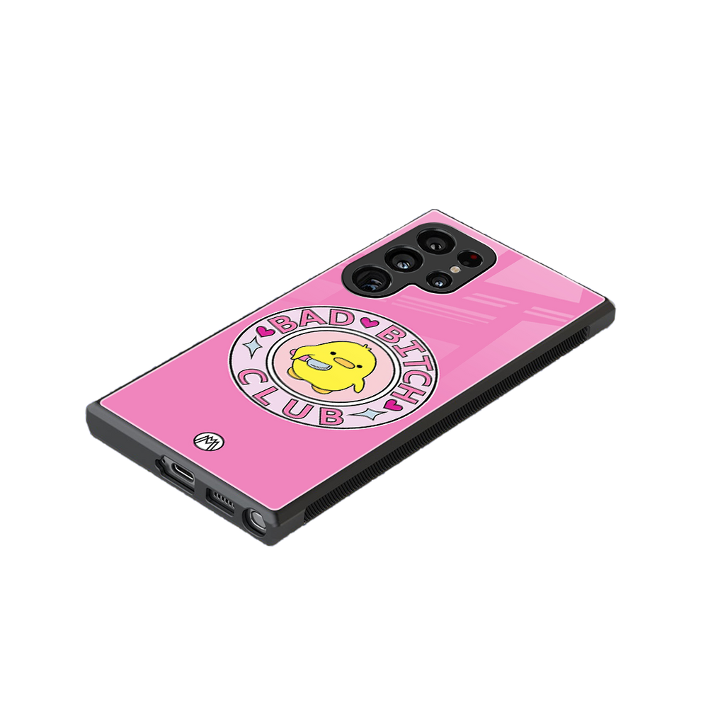 bad bitch club back phone cover | glass case for samsung galaxy s23 ultra