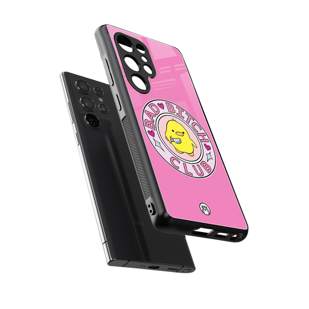 bad bitch club back phone cover | glass case for samsung galaxy s25 ultra