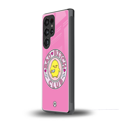 bad bitch club back phone cover | glass case for samsung galaxy s25 ultra