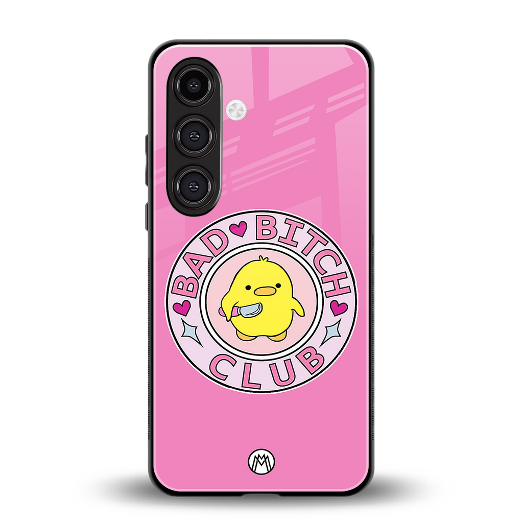 bad bitch club back phone cover | glass case for samsung galaxy s24 fe