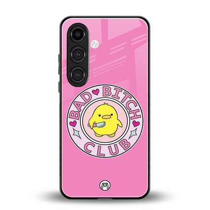 bad bitch club back phone cover | glass case for samsung galaxy s24 fe