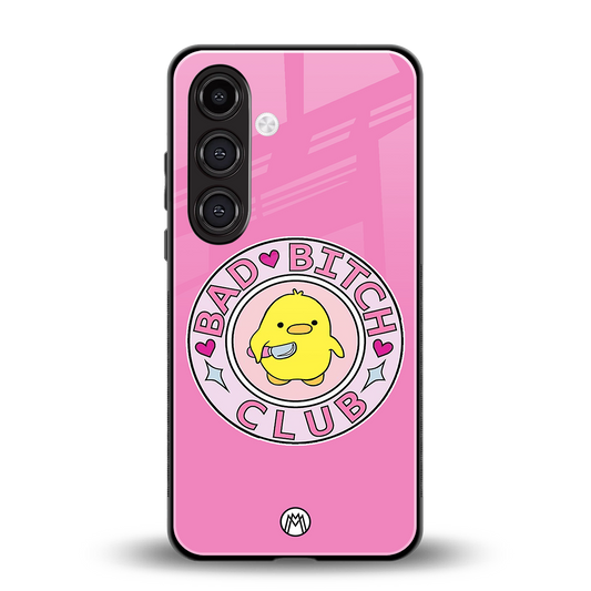 bad bitch club back phone cover | glass case for samsung galaxy s24 fe