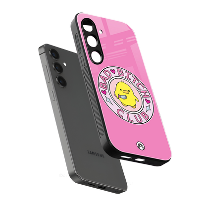 bad bitch club back phone cover | glass case for samsung galaxy s24 plus