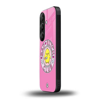 bad bitch club back phone cover | glass case for samsung galaxy s24 plus