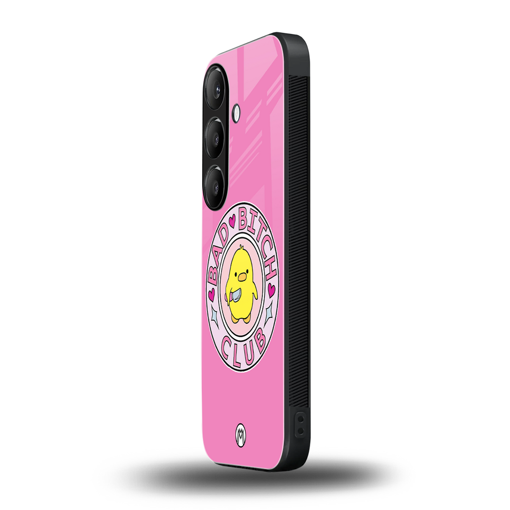bad bitch club back phone cover | glass case for samsung galaxy s24 fe