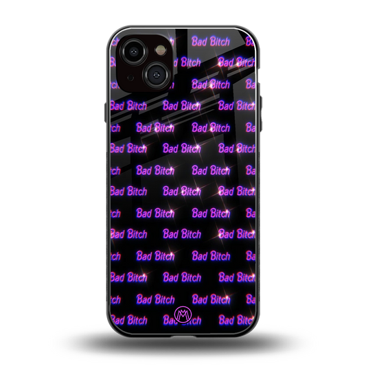 bad bitch back phone cover | glass case for iphone 15 plus