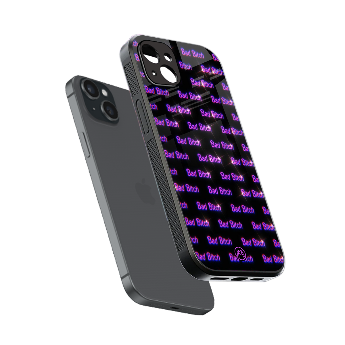 bad bitch back phone cover | glass case for iphone 15 plus