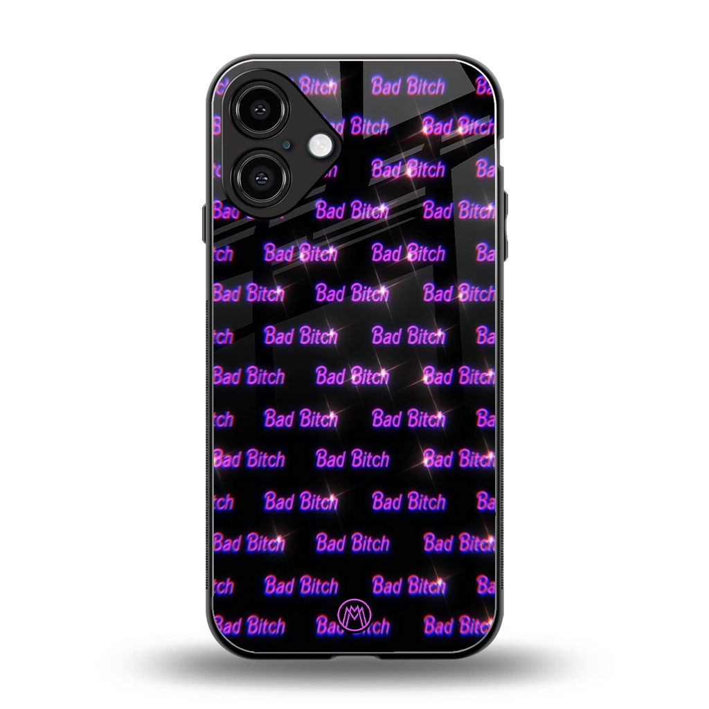 bad bitch back phone cover | glass case for iphone 16 plus