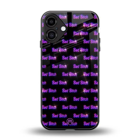 bad bitch back phone cover | glass case for iphone 16 plus