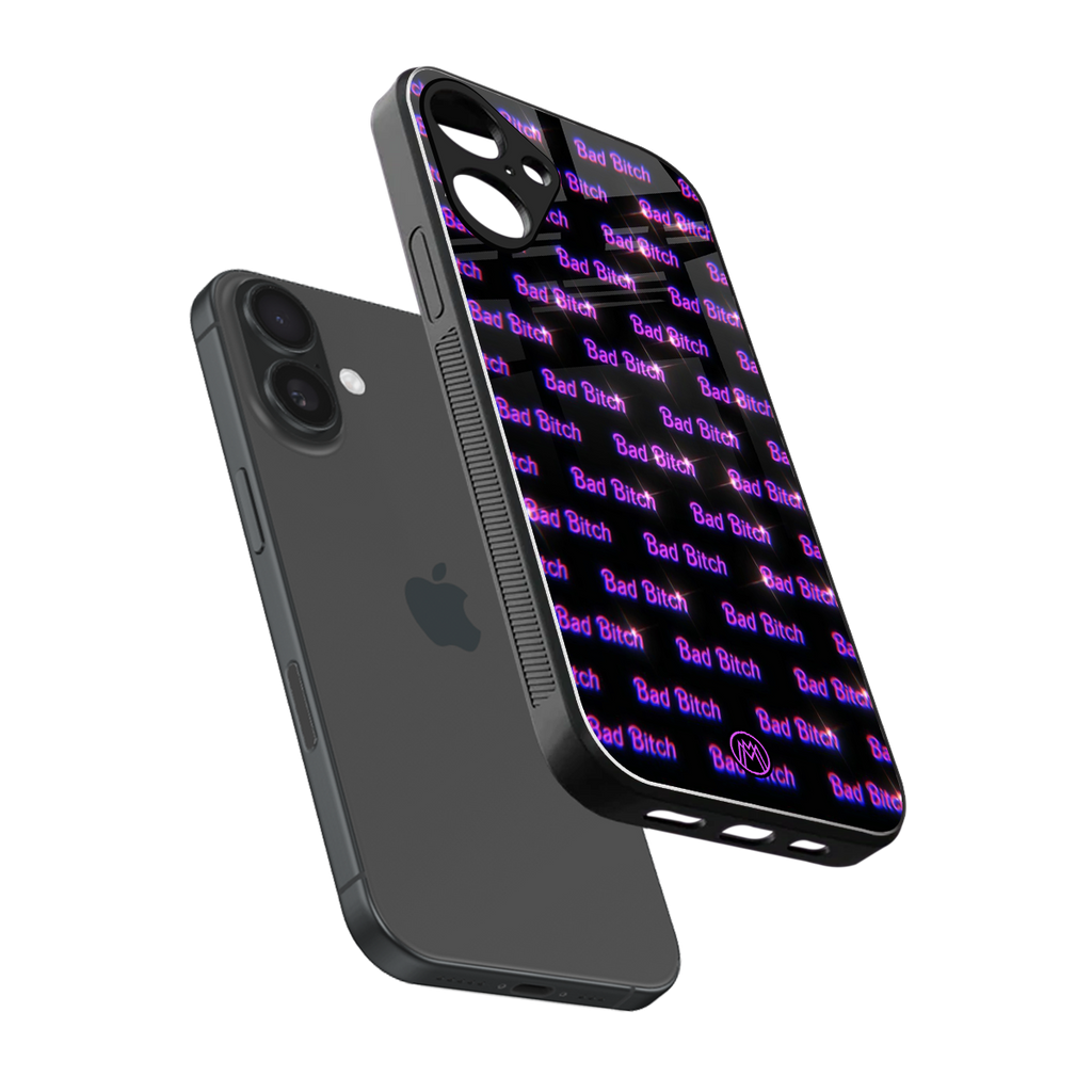 bad bitch back phone cover | glass case for iphone 16 plus