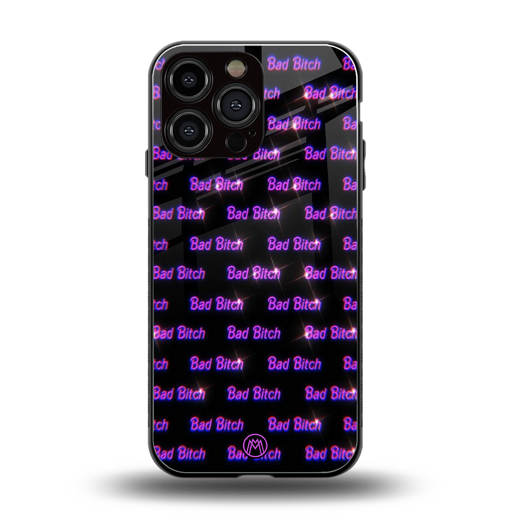 bad bitch back phone cover | glass case for iphone 16 pro max