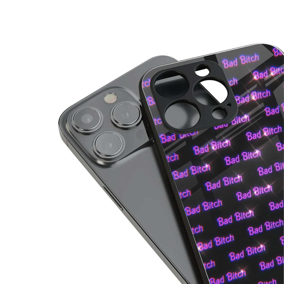 bad bitch back phone cover | glass case for iphone 14 pro max