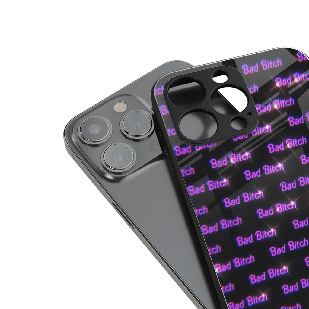 bad bitch back phone cover | glass case for iphone 15 pro max