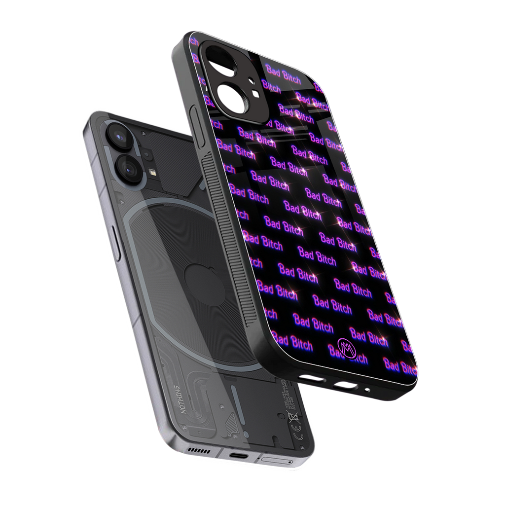 bad bitch back phone cover | glass case for nothing phone 1