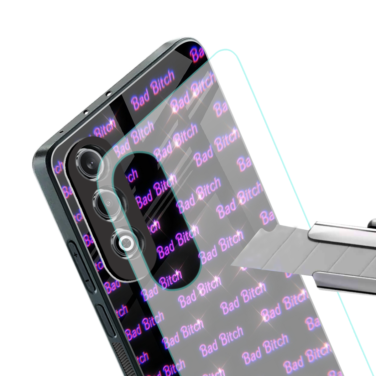 bad bitch back phone cover | glass case for oneplus nord ce 4