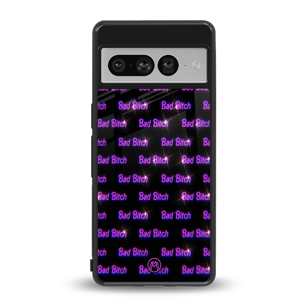bad bitch back phone cover | glass case for google pixel 7 pro