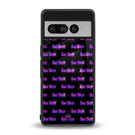 bad bitch back phone cover | glass case for google pixel 7 pro