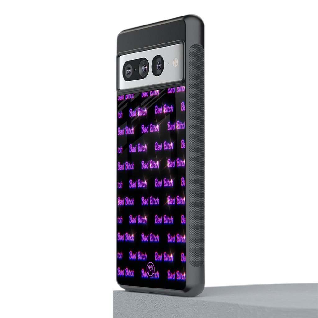 bad bitch back phone cover | glass case for google pixel 7 pro